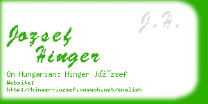 jozsef hinger business card